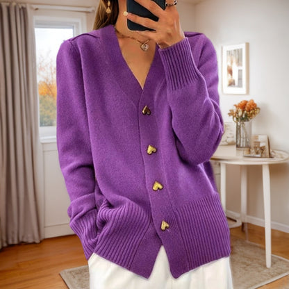 Cardigan Love Tricoté Élégant et Confortable