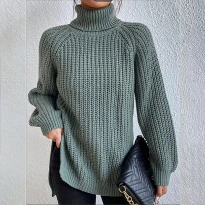 Pull Col Montant à Découpe pour Femme