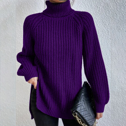 Pull Col Montant à Découpe pour Femme