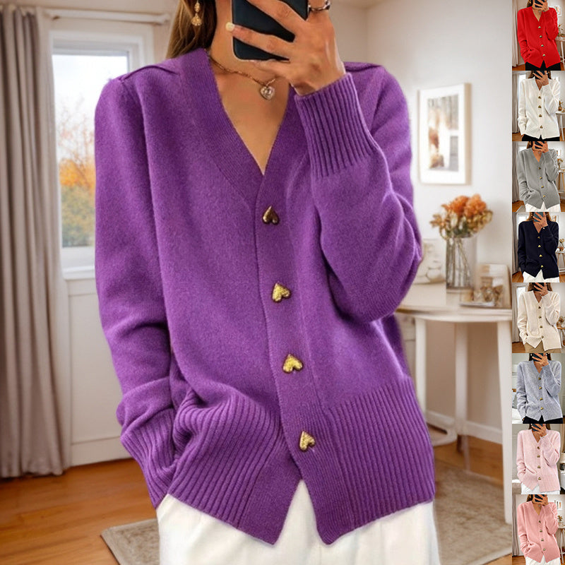 Cardigan Love Tricoté Élégant et Confortable