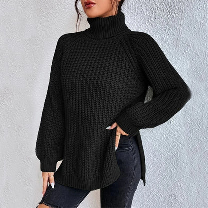 Pull Col Montant à Découpe pour Femme