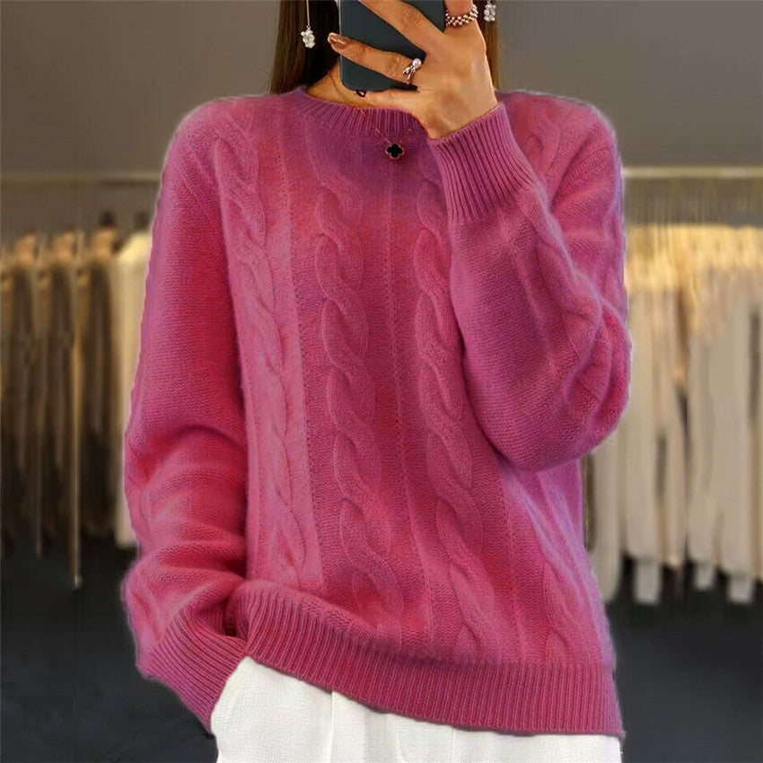 Pull Rétro Femme à Maille Chenille