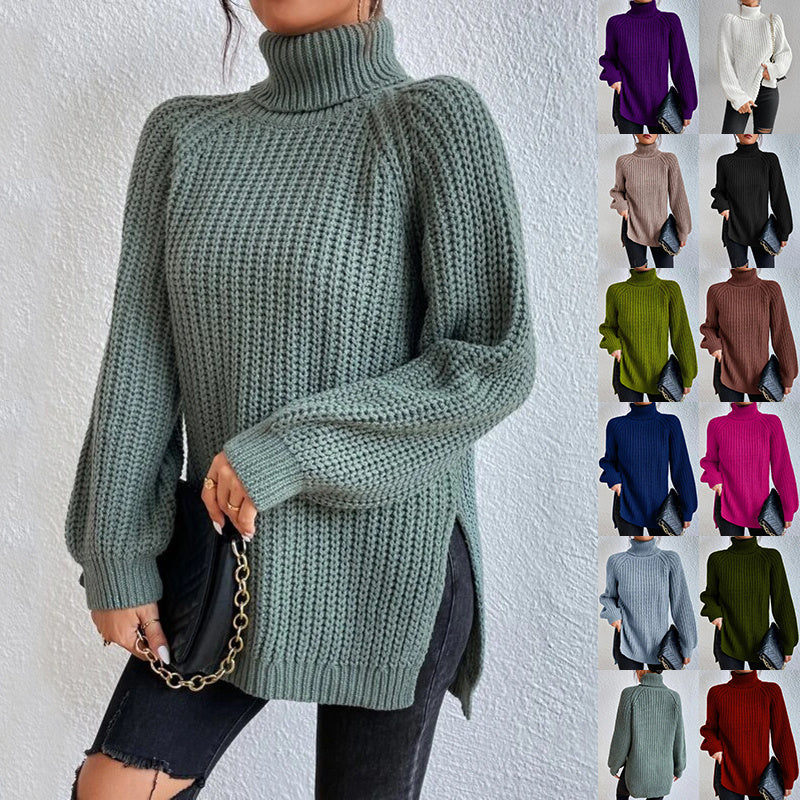 Pull Col Montant à Découpe pour Femme