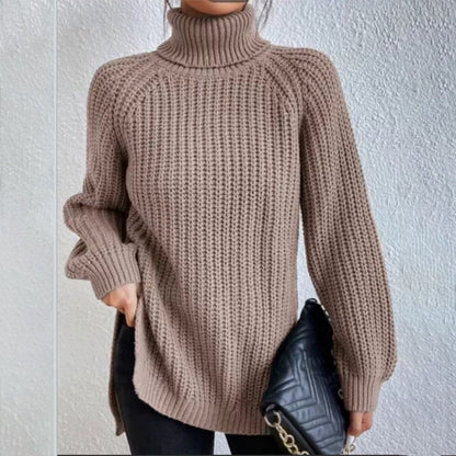 Pull Col Montant à Découpe pour Femme